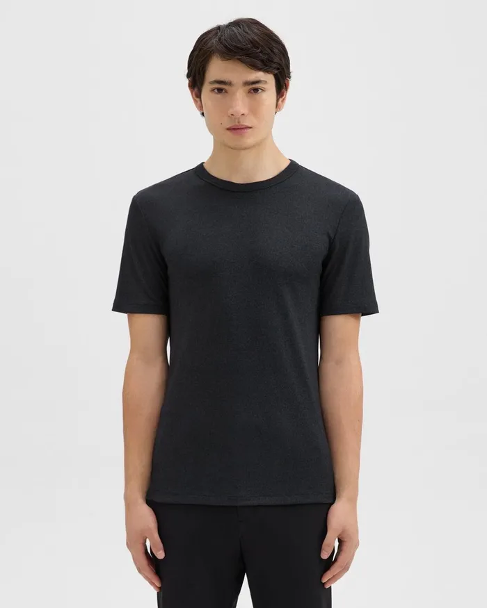 Theory Tshirts Polos Essential Tee In Anemone Modal Jersey Black Multi 8211 Men