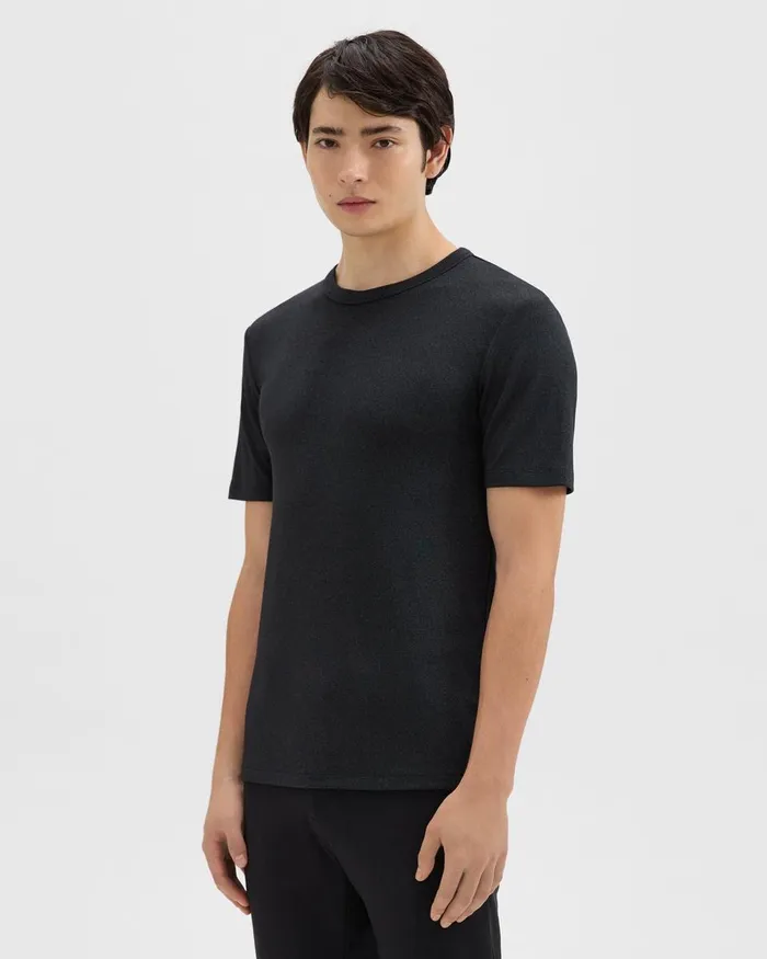 Theory Tshirts Polos Essential Tee In Anemone Modal Jersey Black Multi 8211 Men