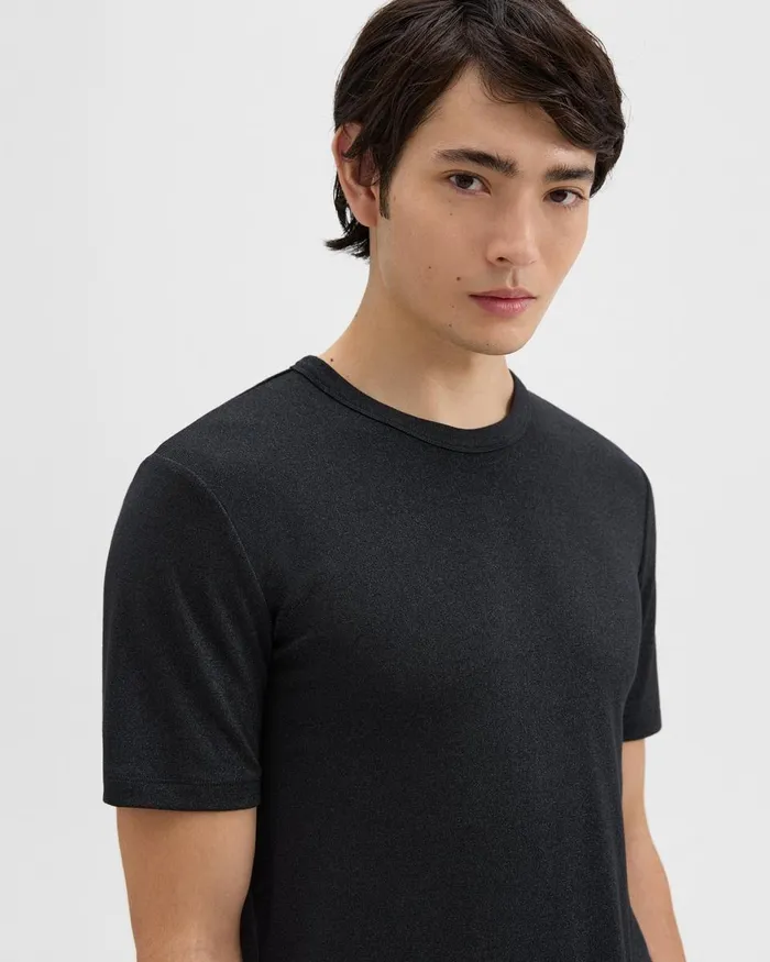 Theory Tshirts Polos Essential Tee In Anemone Modal Jersey Black Multi 8211 Men