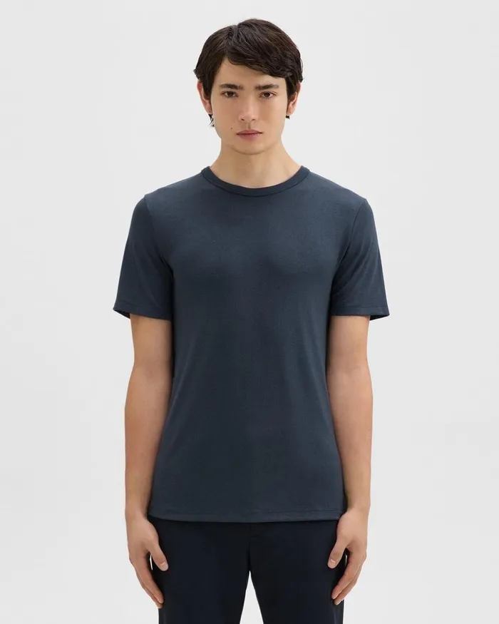 Theory Tshirts Polos Essential Tee In Anemone Modal Jersey Eclipse Multi 8211 Men