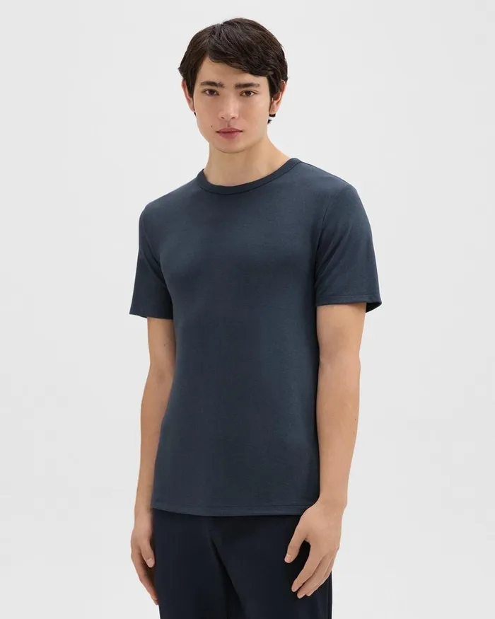 Theory Tshirts Polos Essential Tee In Anemone Modal Jersey Eclipse Multi 8211 Men