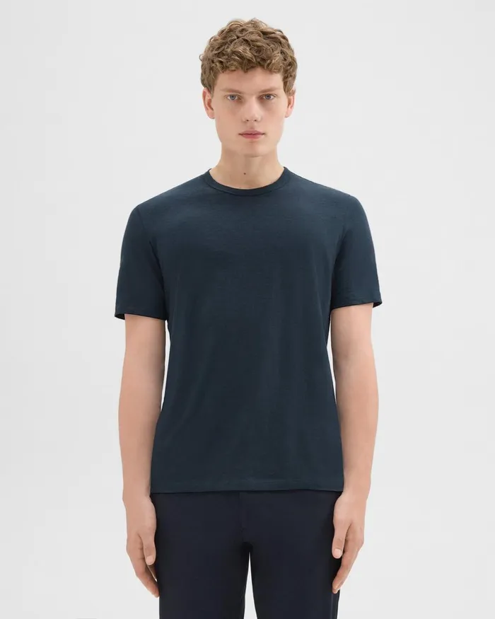 Theory Tshirts Polos Essential Tee In Cosmos Slub Cotton Eclipse 8211 Men