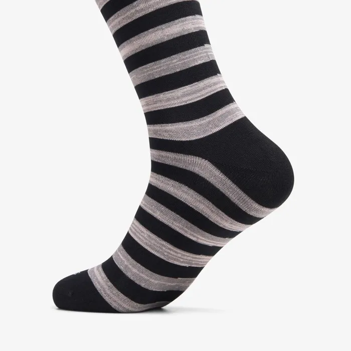 Thick Stripe Marled Crew Sock GreyBlack Men Clarks Accessories
