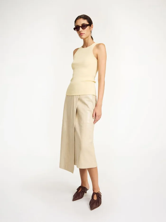 Tops and Blouses Women By Malene Birger Amani Organic Cotton Tank Top Sea Mist
