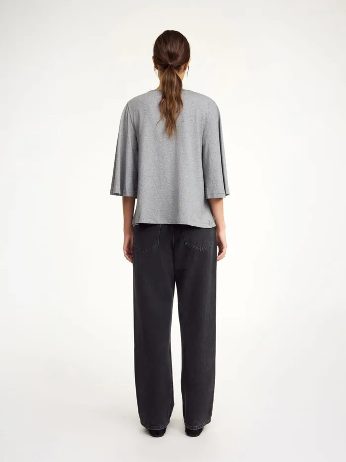 Tops and Blouses Women By Malene Birger Bryar Organic Cotton TShirt Grey Melange