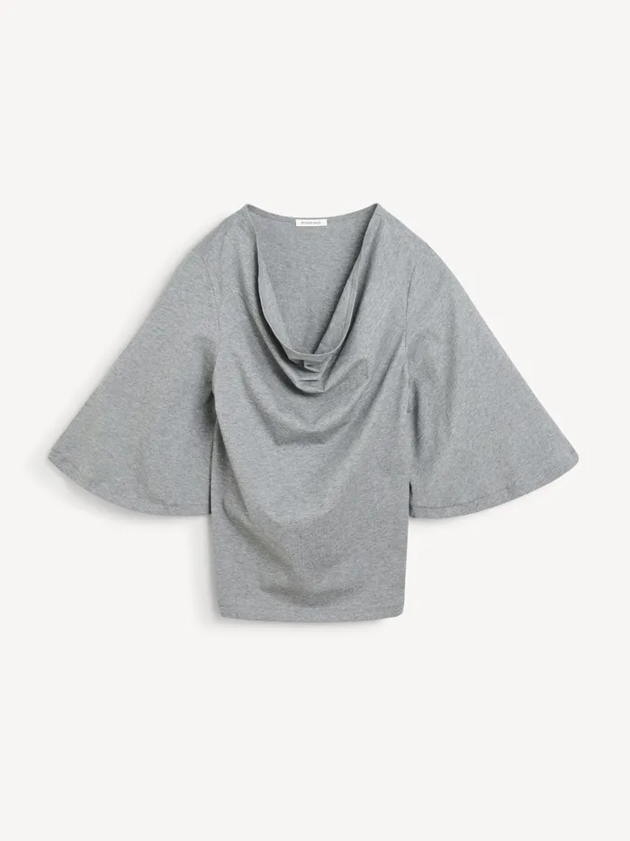 Tops and Blouses Women By Malene Birger Bryar Organic Cotton TShirt Grey Melange