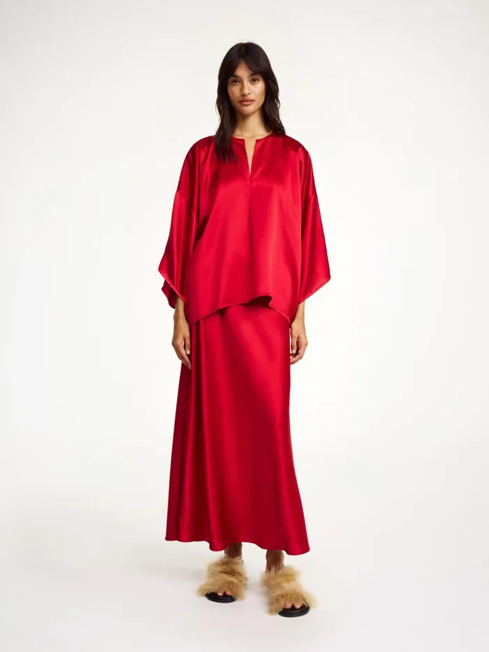 Tops and Blouses Women By Malene Birger Cicie Blouse Dark Chilli