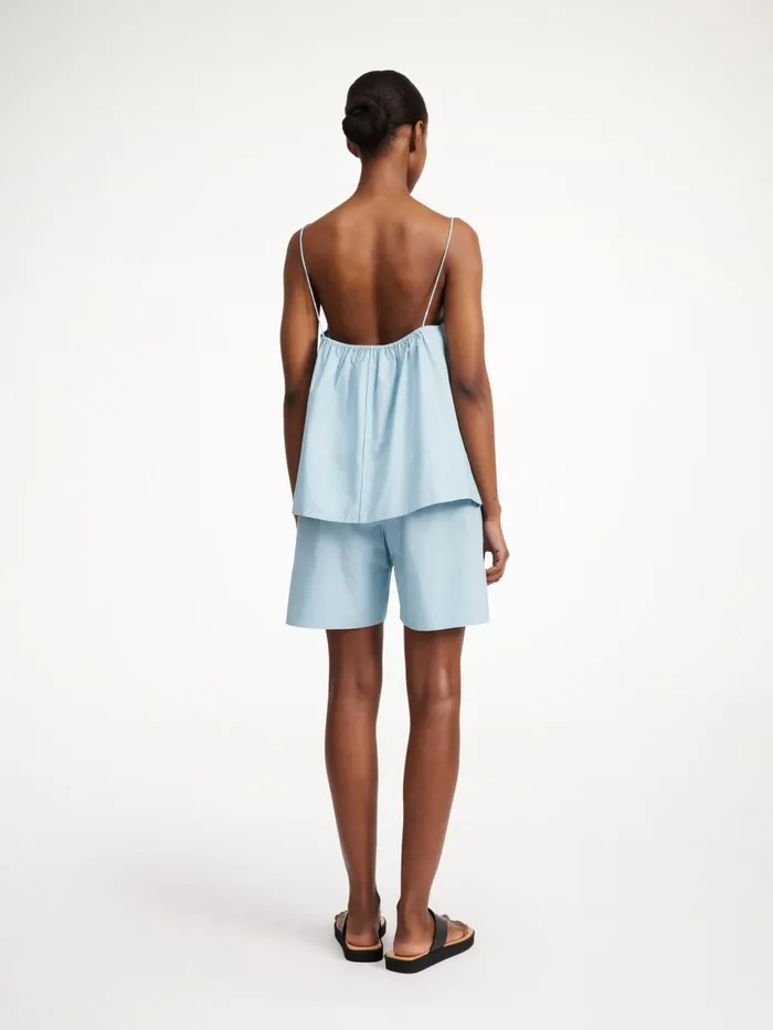 Tops and Blouses Women By Malene Birger Leonnes Organic Cotton Top Hydra Blue