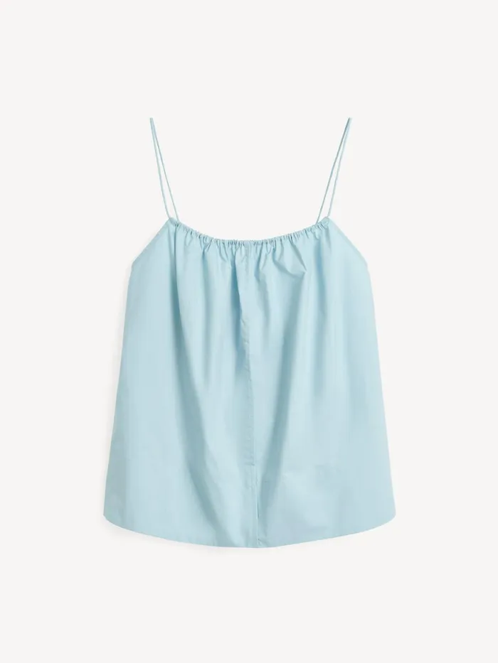 Tops and Blouses Women By Malene Birger Leonnes Organic Cotton Top Hydra Blue