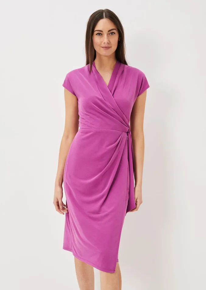 Toral Wrap Front Dress Orchid Women Phase Eight Dresses