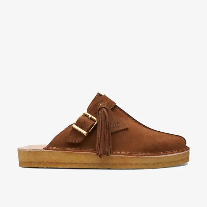 Trek Mule Caramel Suede Women Clarks Clogs and Mules