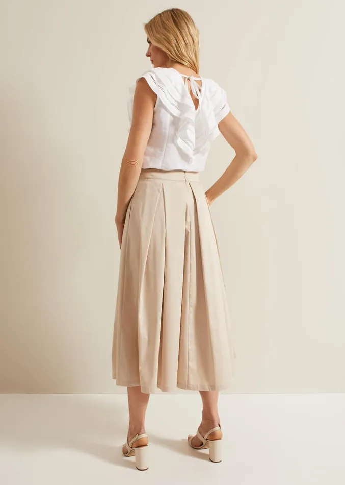 Trinity Pleated Skirt Stone Women Phase Eight Skirts