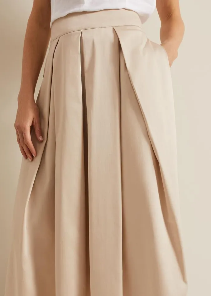 Trinity Pleated Skirt Stone Women Phase Eight Skirts