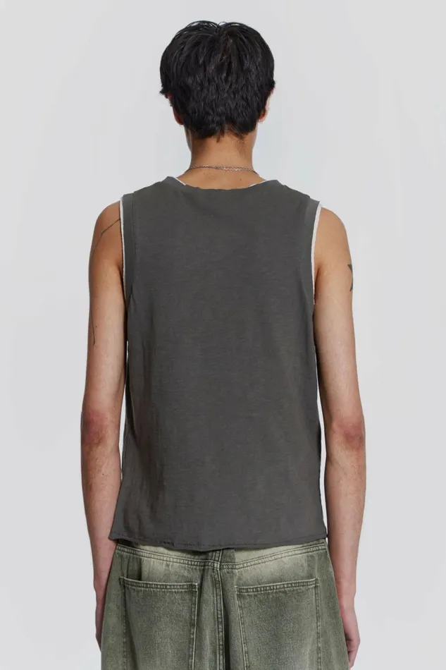 Troupe Layered Tank Khaki Men Jaded London Vests Troupe Layered Tank Khaki Men Jaded London Vests
