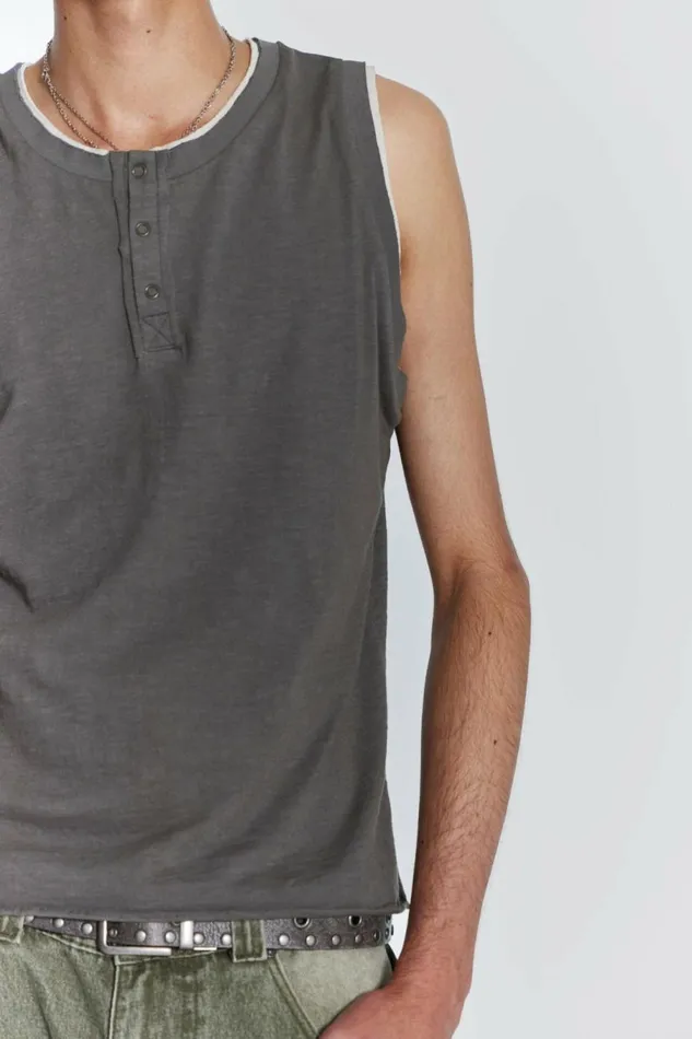 Troupe Layered Tank Khaki Men Jaded London Vests Troupe Layered Tank Khaki Men Jaded London Vests