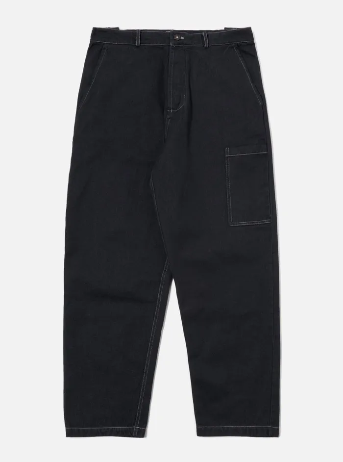 Trousers Men Universal Works Universal Works Coverall Pant In Black Cali Denim