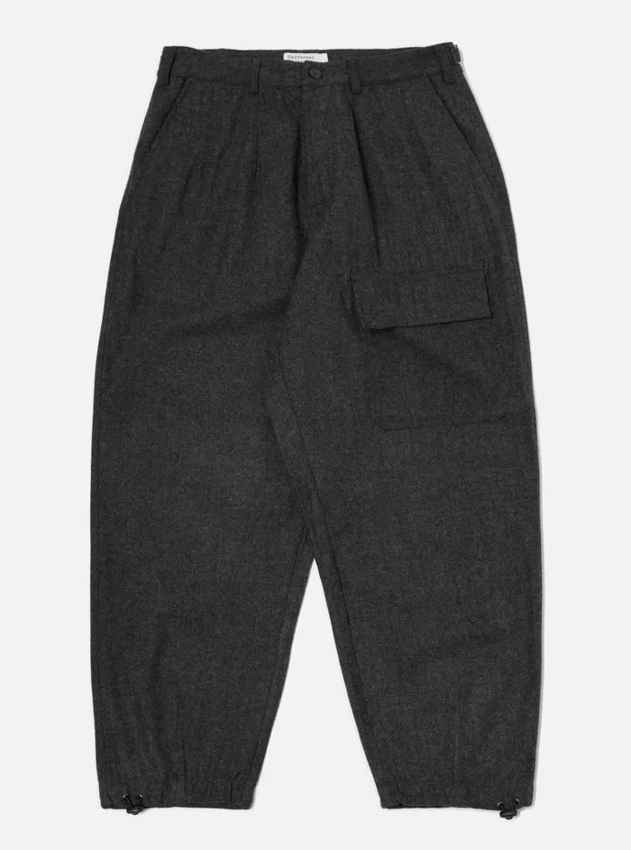 Trousers Men Universal Works Universal Works Loose Pilot Trouser In Grey Anders Wool Upcycled
