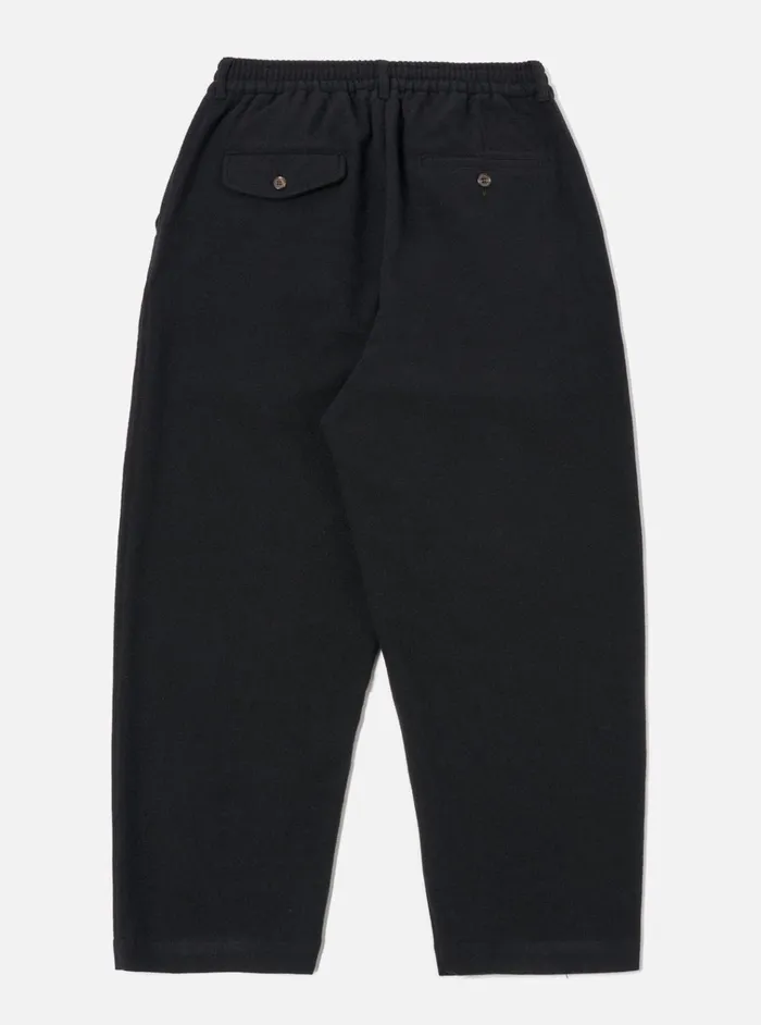 Trousers Men Universal Works Universal Works Oxford Pant In Black Recycled Soft Wool