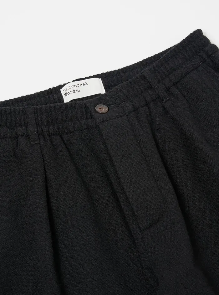 Trousers Men Universal Works Universal Works Oxford Pant In Black Recycled Soft Wool