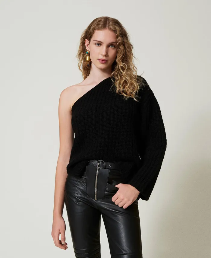 Twinset Alice039 Wool And Cashmere Blend Jumper Black Women Jumpers And Cardigans