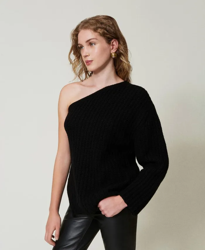 Twinset Alice039 Wool And Cashmere Blend Jumper Black Women Jumpers And Cardigans Twinset Alice039 Wool And Cashmere Blend Jumper Black Women Jumpers And Cardigans