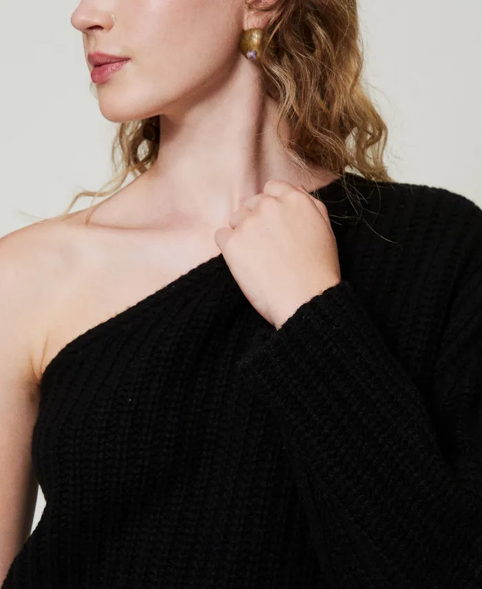 Twinset Alice039 Wool And Cashmere Blend Jumper Black Women Jumpers And Cardigans Twinset Alice039 Wool And Cashmere Blend Jumper Black Women Jumpers And Cardigans