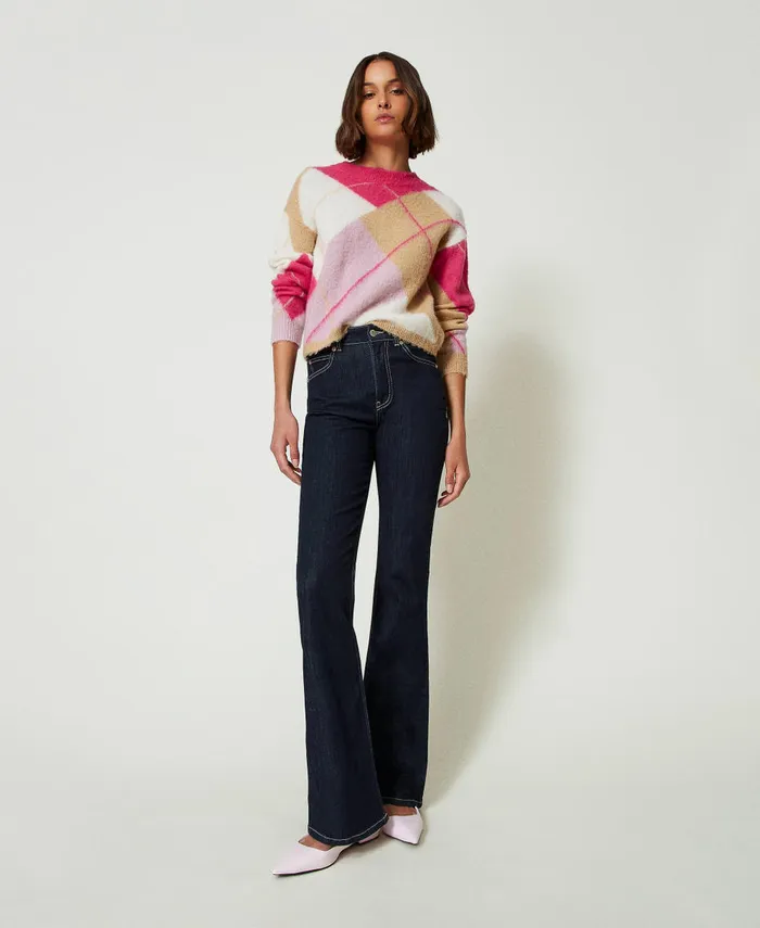 Twinset Argyle Pattern Jacquard Wool Blend Jumper Argyle Pink Jacquard Women Jumpers And Cardigans Twinset Argyle Pattern Jacquard Wool Blend Jumper Argyle Pink Jacquard Women Jumpers And Cardigans