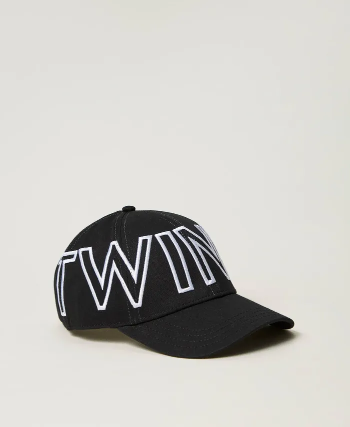 Twinset Baseball Cap With Maxi Logo Black Women Hats