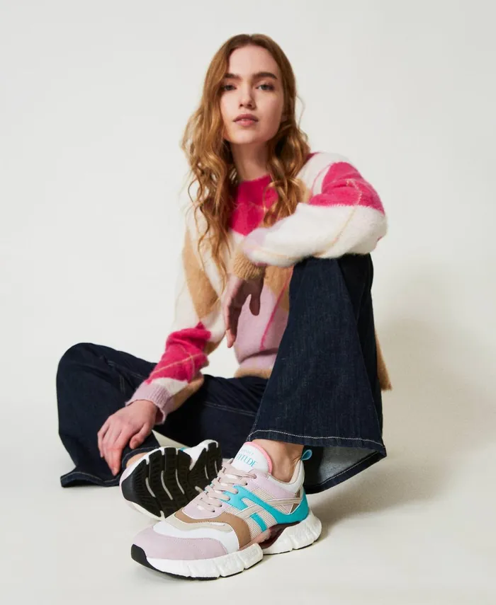 Twinset Colour Block Running Trainers Multicolour Papers White Tropical Emerald Green Pink Tulle Women Trainers Twinset Colour Block Running Trainers Multicolour Papers White Tropical Emerald Green Pink Tulle Women Trainers