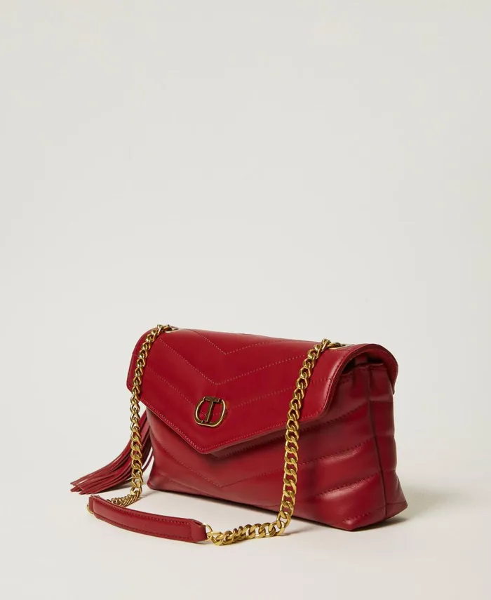 Twinset Dreamy039 Medium Leather Shoulder Bag Bordeaux Women Handbags Twinset Dreamy039 Medium Leather Shoulder Bag Bordeaux Women Handbags