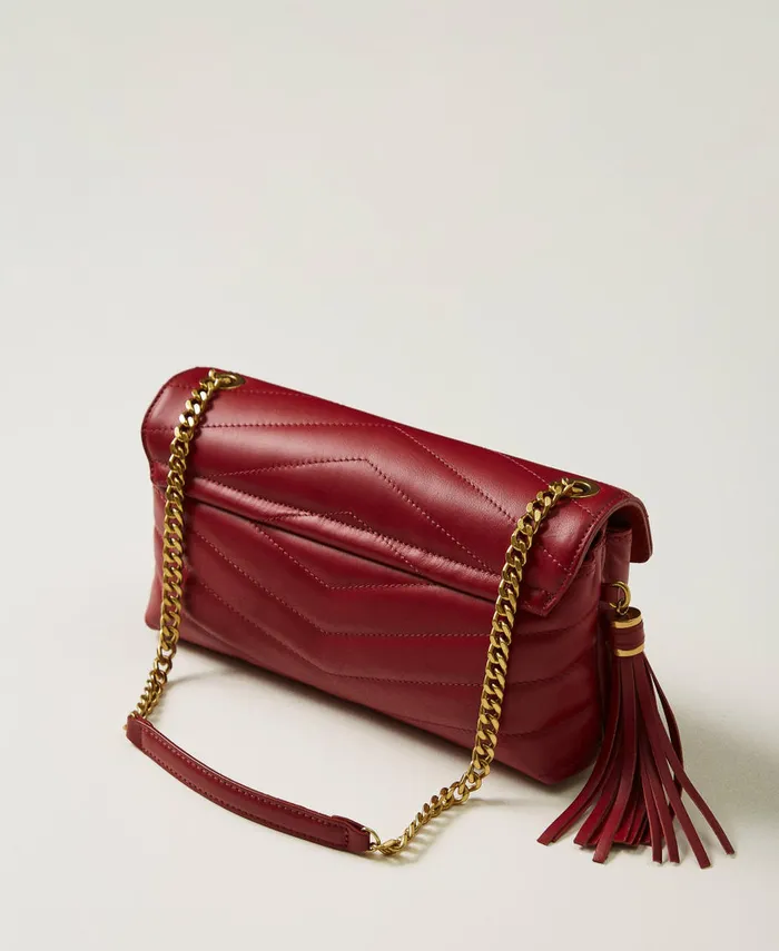 Twinset Dreamy039 Medium Leather Shoulder Bag Bordeaux Women Handbags Twinset Dreamy039 Medium Leather Shoulder Bag Bordeaux Women Handbags