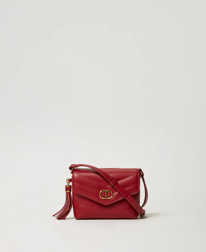 Twinset Dreamy039 Small Leather Shoulder Bag Bordeaux Women Cross Body Bags