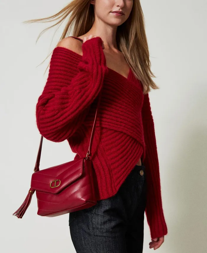Twinset Dreamy039 Small Leather Shoulder Bag Bordeaux Women Cross Body Bags Twinset Dreamy039 Small Leather Shoulder Bag Bordeaux Women Cross Body Bags