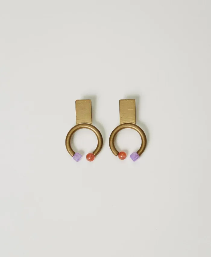 Twinset Earring With Circle And Stones Parisienne Pink Women Jewellery Twinset Earring With Circle And Stones Parisienne Pink Women Jewellery