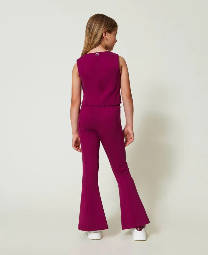 Twinset Flared Trousers With Slit Magenta Purple Girl Trousers And Jeans Twinset Flared Trousers With Slit Magenta Purple Girl Trousers And Jeans