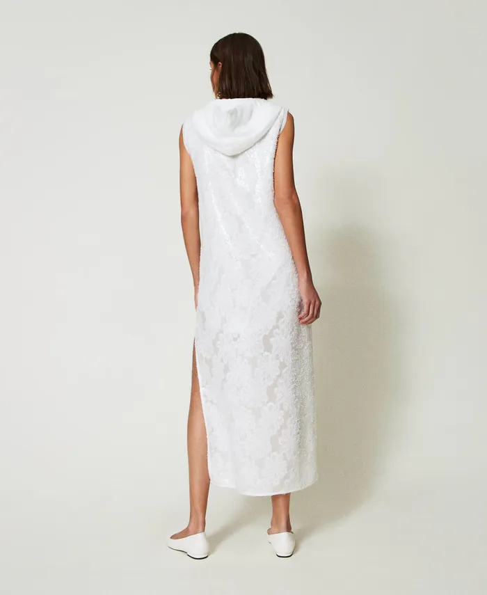 Twinset Full Sequin Long Dress Papers White Women Dresses Twinset Full Sequin Long Dress Papers White Women Dresses