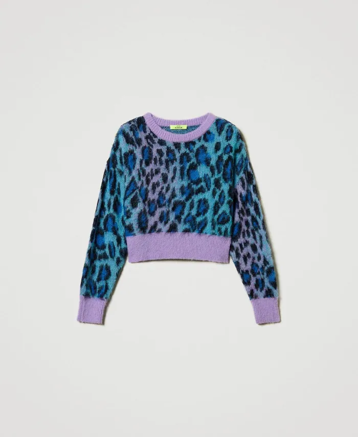 Twinset Myfo Jacquard Knit Boxy Jumper Multicolour Leopard Jacquard Women Jumpers And Cardigans Twinset Myfo Jacquard Knit Boxy Jumper Multicolour Leopard Jacquard Women Jumpers And Cardigans