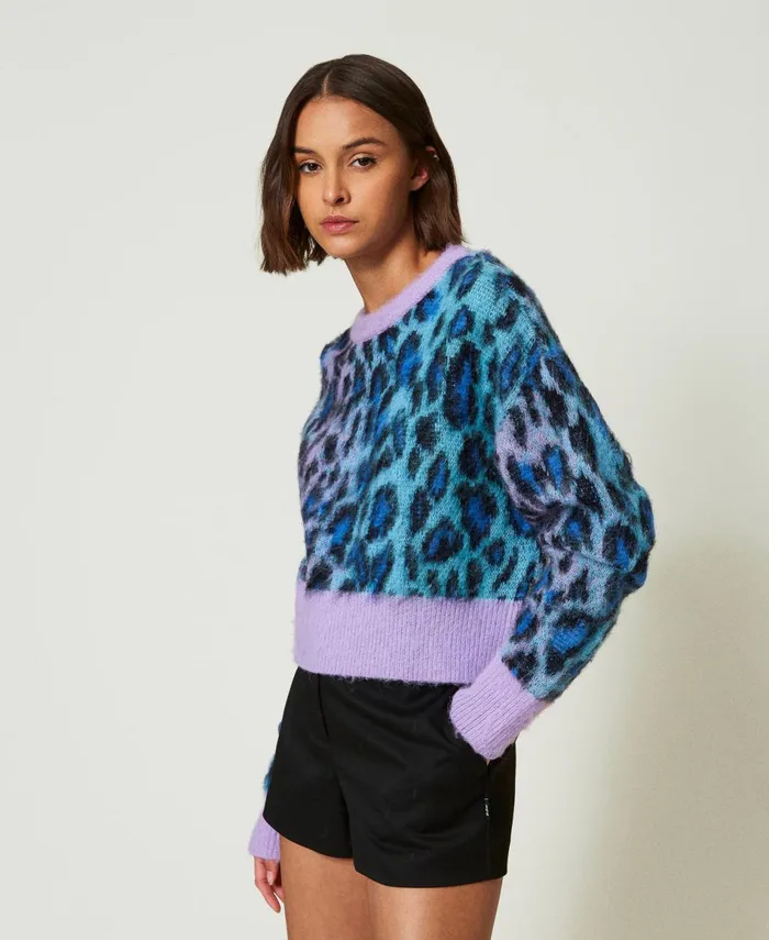 Twinset Myfo Jacquard Knit Boxy Jumper Multicolour Leopard Jacquard Women Jumpers And Cardigans Twinset Myfo Jacquard Knit Boxy Jumper Multicolour Leopard Jacquard Women Jumpers And Cardigans