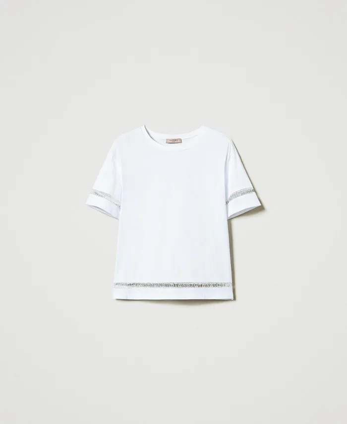 Twinset Regular Fit TShirt With Embroidered Logo White Women TShirts And Tops Twinset Regular Fit TShirt With Embroidered Logo White Women TShirts And Tops