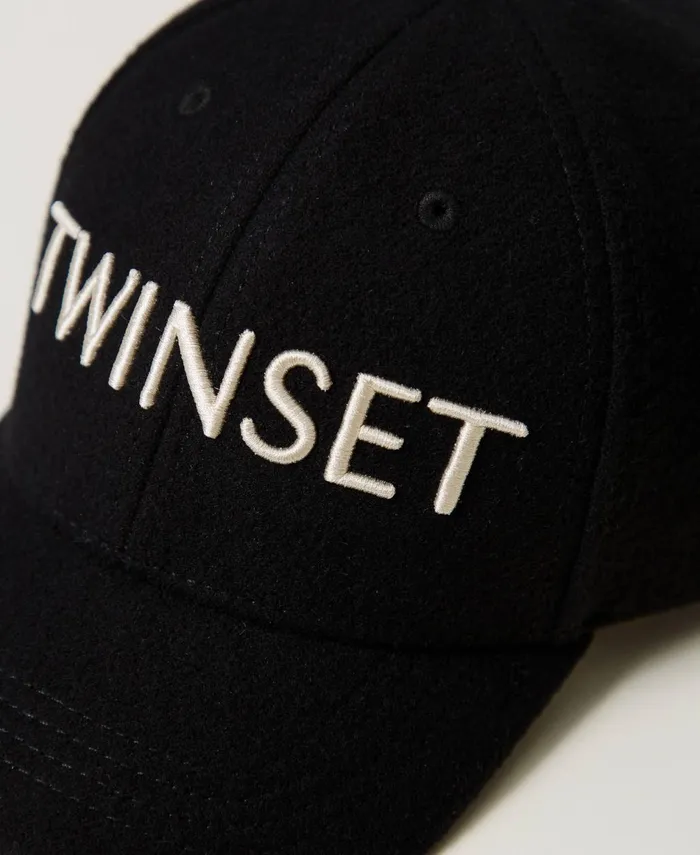 Twinset Wool Cloth Baseball Cap With Logo Black Girl Twinset Wool Cloth Baseball Cap With Logo Black Girl