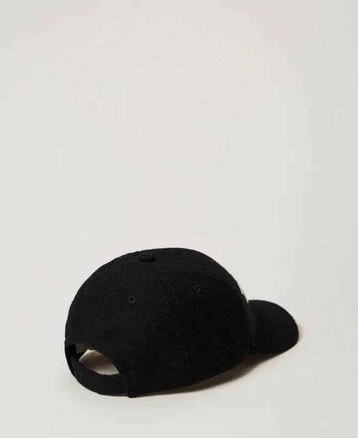 Twinset Wool Cloth Baseball Cap With Logo Black Girl Twinset Wool Cloth Baseball Cap With Logo Black Girl