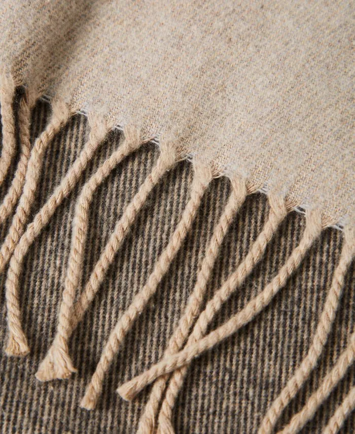 Twinset Wool Cloth Stole With Fringes Warm Beige Women Scarves Twinset Wool Cloth Stole With Fringes Warm Beige Women Scarves