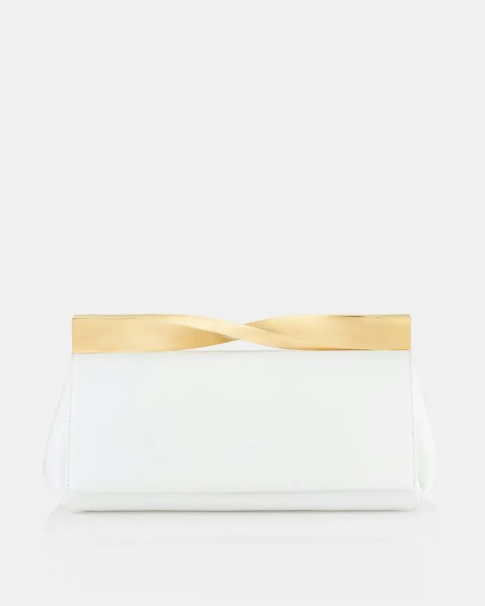 Twist Clutch White Women Aquazzura Shoulder Bags Twist Clutch White Women Aquazzura Shoulder Bags