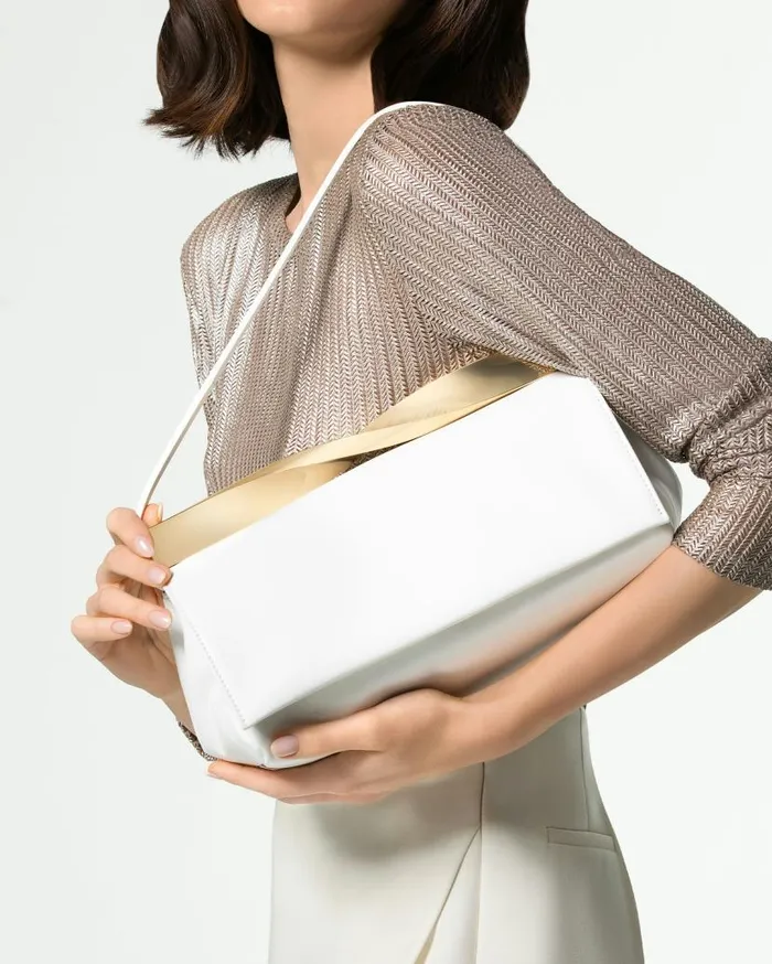 Twist Clutch White Women Aquazzura Shoulder Bags Twist Clutch White Women Aquazzura Shoulder Bags