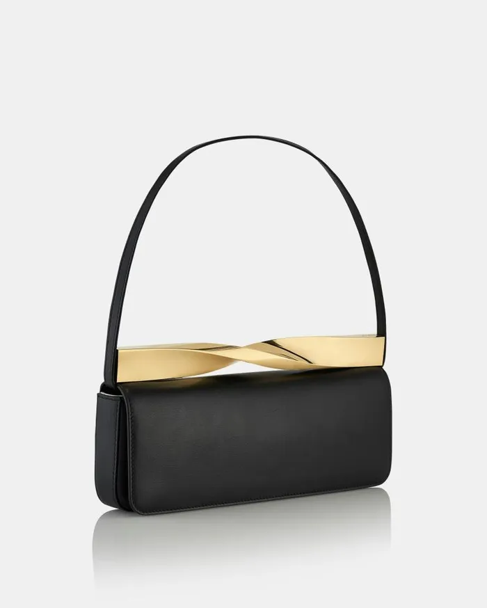Twist Shoulder EW Black Women Aquazzura Shoulder Bags Twist Shoulder EW Black Women Aquazzura Shoulder Bags