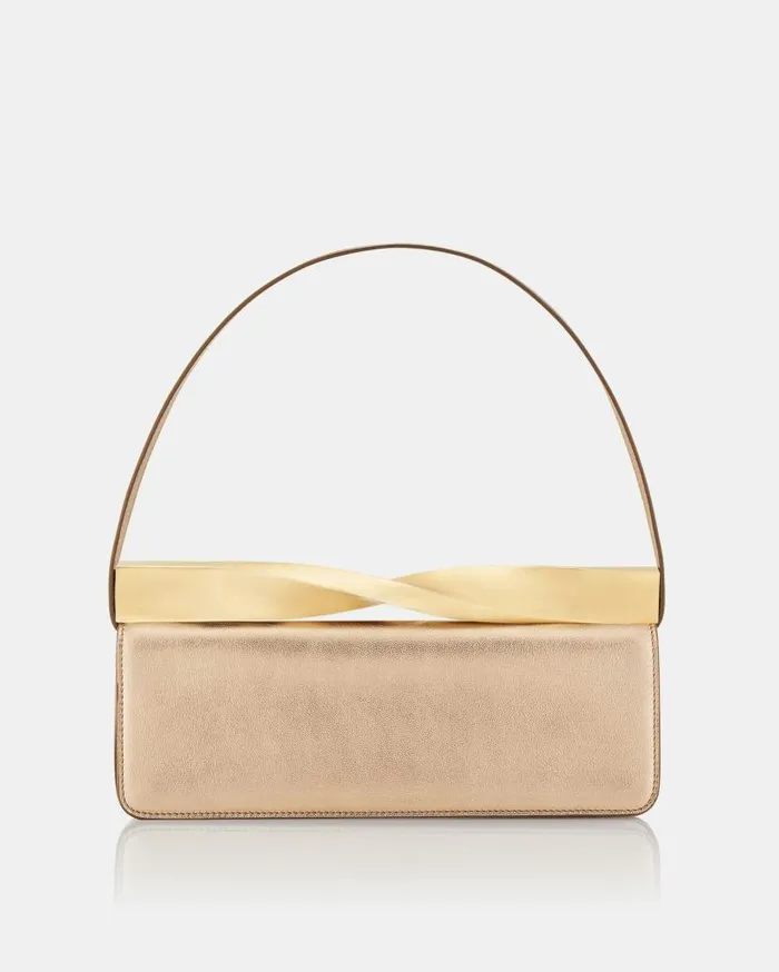 Twist Shoulder EW Gold Women Aquazzura Shoulder Bags Twist Shoulder EW Gold Women Aquazzura Shoulder Bags