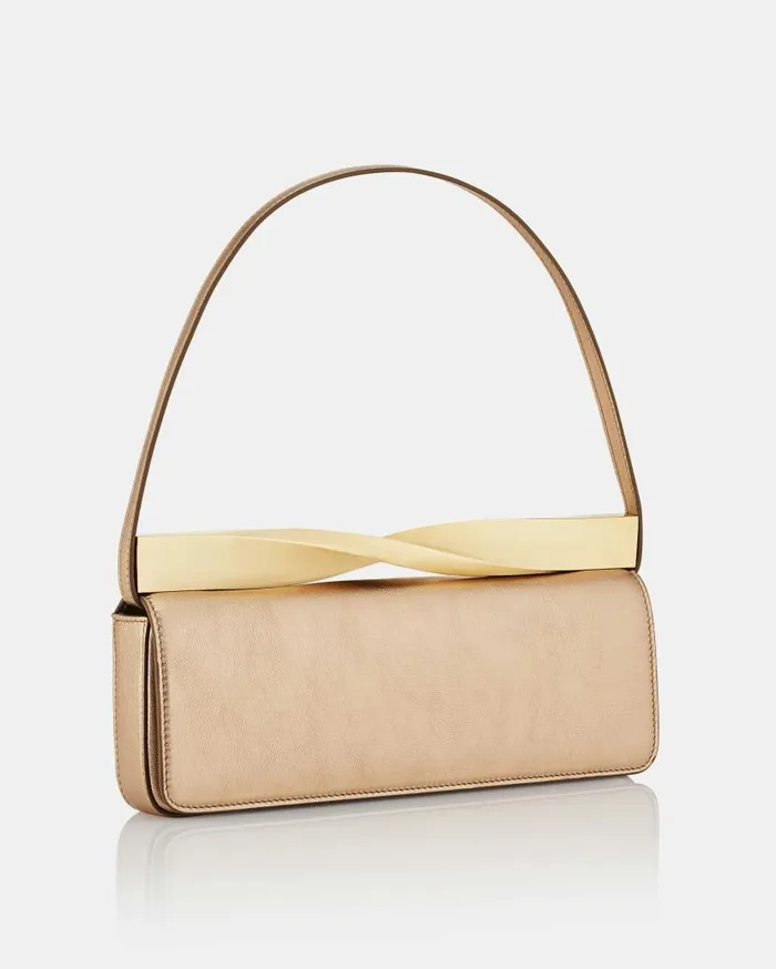 Twist Shoulder EW Gold Women Aquazzura Shoulder Bags Twist Shoulder EW Gold Women Aquazzura Shoulder Bags