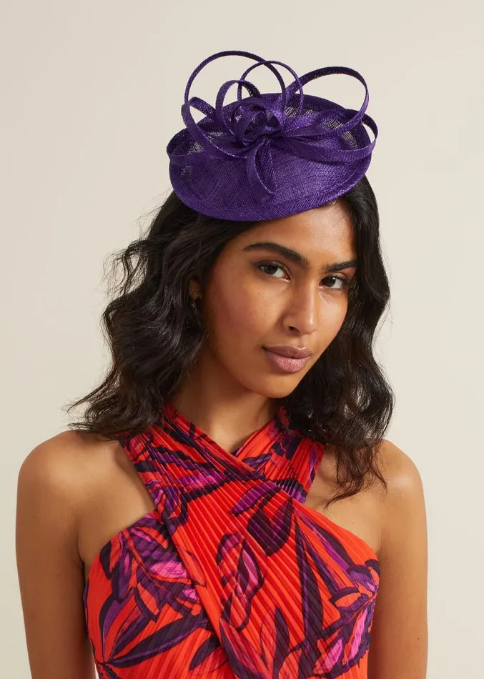 Twist Top Mini Disc Fascinator Purple Women Phase Eight Fascinators and Hats