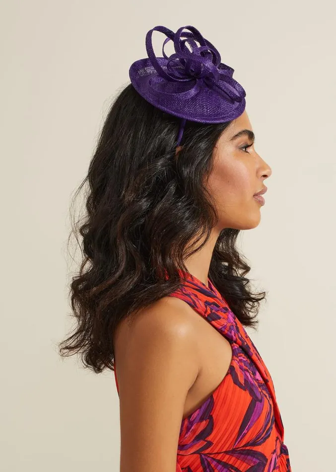 Twist Top Mini Disc Fascinator Purple Women Phase Eight Fascinators and Hats Twist Top Mini Disc Fascinator Purple Women Phase Eight Fascinators and Hats