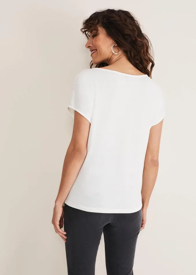 Ulla Placement Burnout Top Ivory Women Phase Eight Tops and TShirts